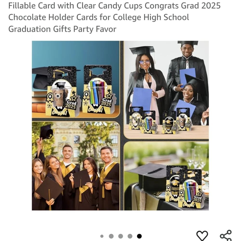 Graduation Candy Holder Cards With Cups And Lids In Blue And Black New